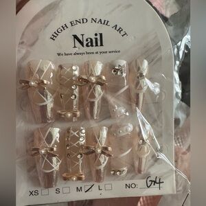 NWT Custom Made Press on Nails with Ballerina 🩰 Bow Designs